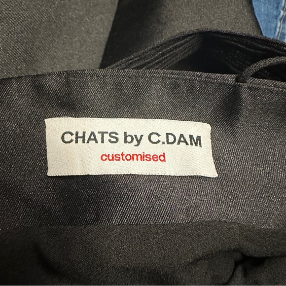 CHATS BY C.DAM Off-shoulder Black Dress in Satin Size L 10 - Picture 4 of 11